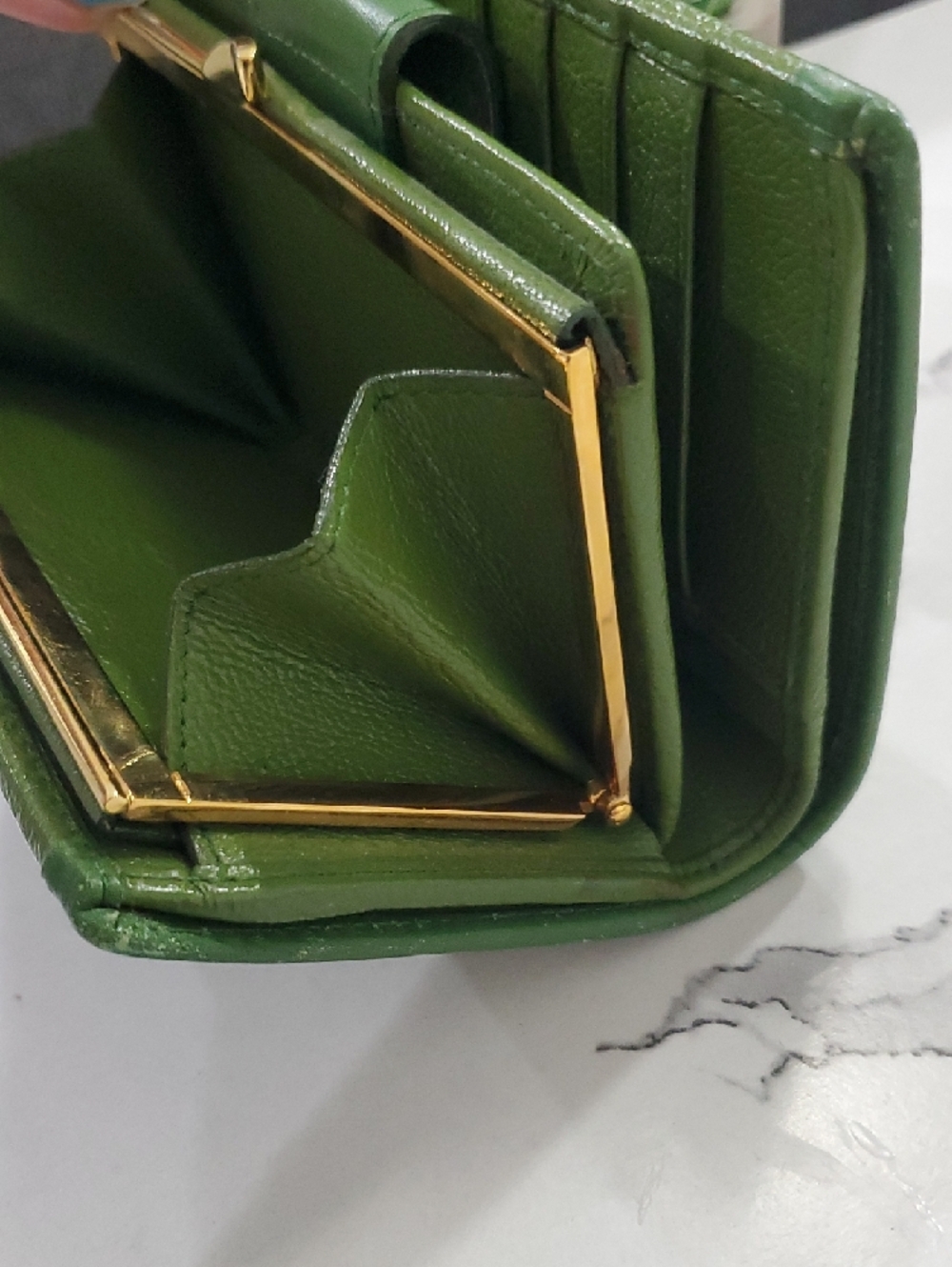🇮🇹Bvlgari Doppio Tondo Green Leather Snap/Kisslock Wallet💚 - Picture 14 of 16